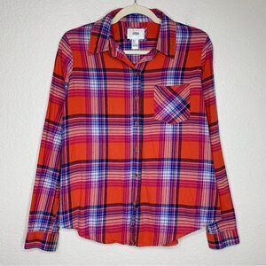 I Love H81 Los Angeles Women’s Flannel Long Sleeves Button Down Shirt